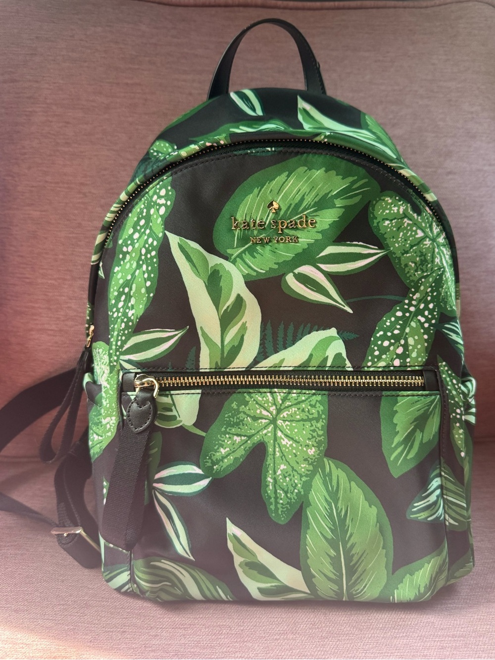 kate spade Green Leaf Print Mini Backpack